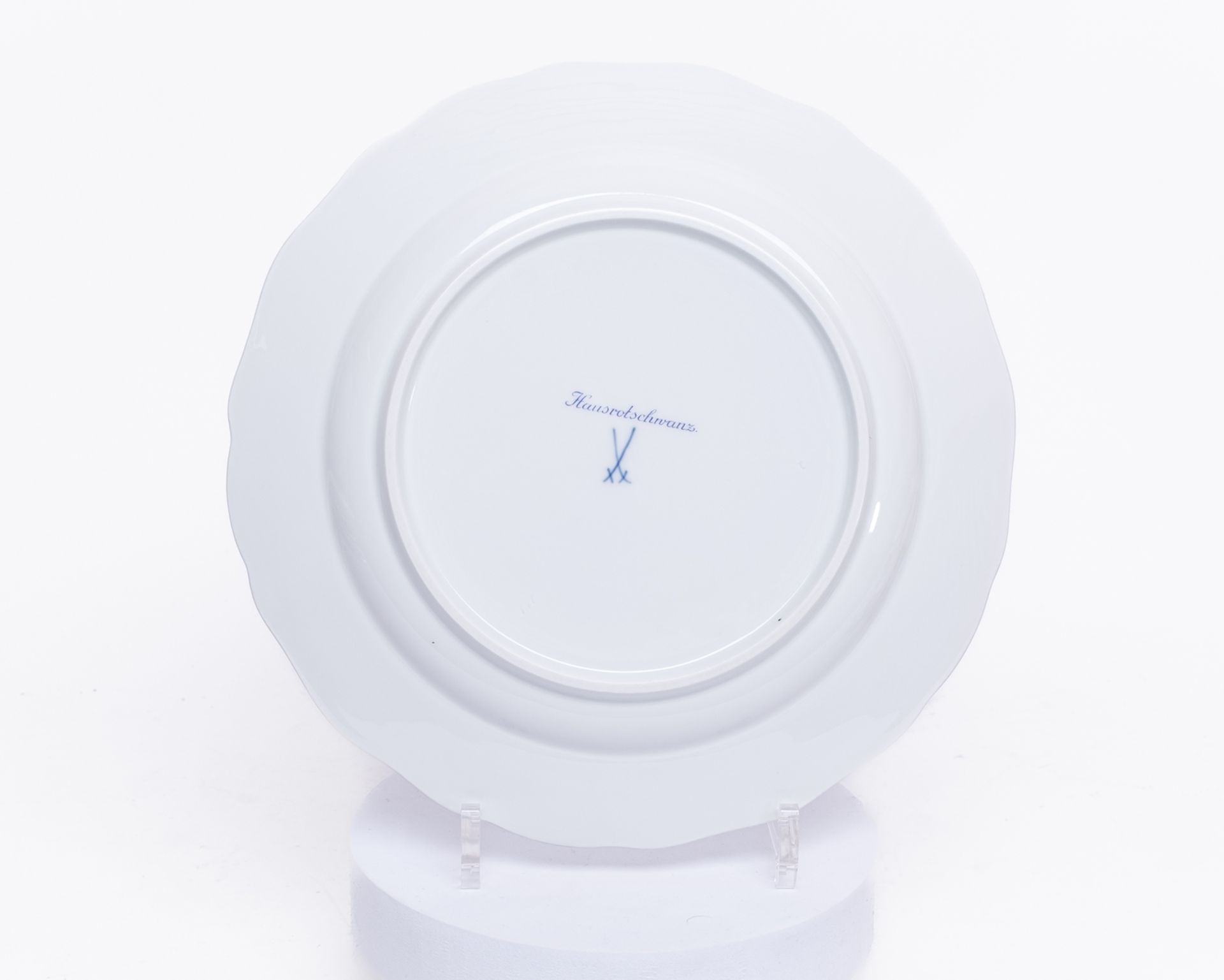 Speiseservice, 80-tlg., Meissen, Schwertermarke, 1. Wahl, Vogel- und Insektenmalerei, polychrom, Go - Bild 6 aus 17