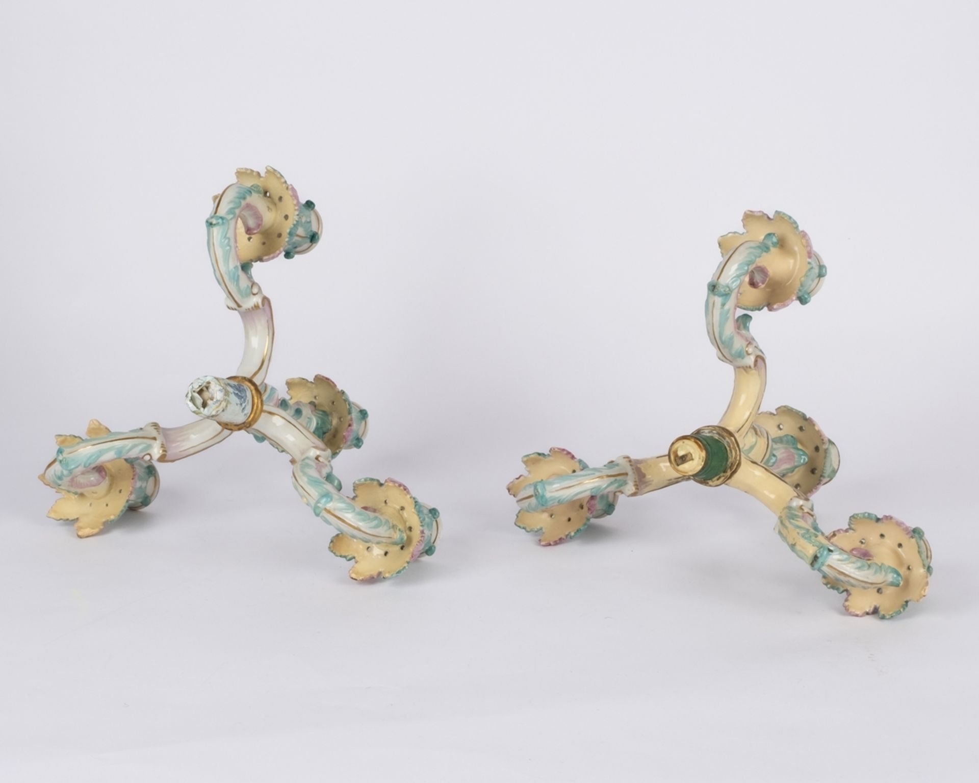 Paar Leuchter, "Gärtnerfiguren", Meissen, Schwertermarke, 1850-1924, 1./2. Wahl, Modellnummern D 17 - Bild 10 aus 10