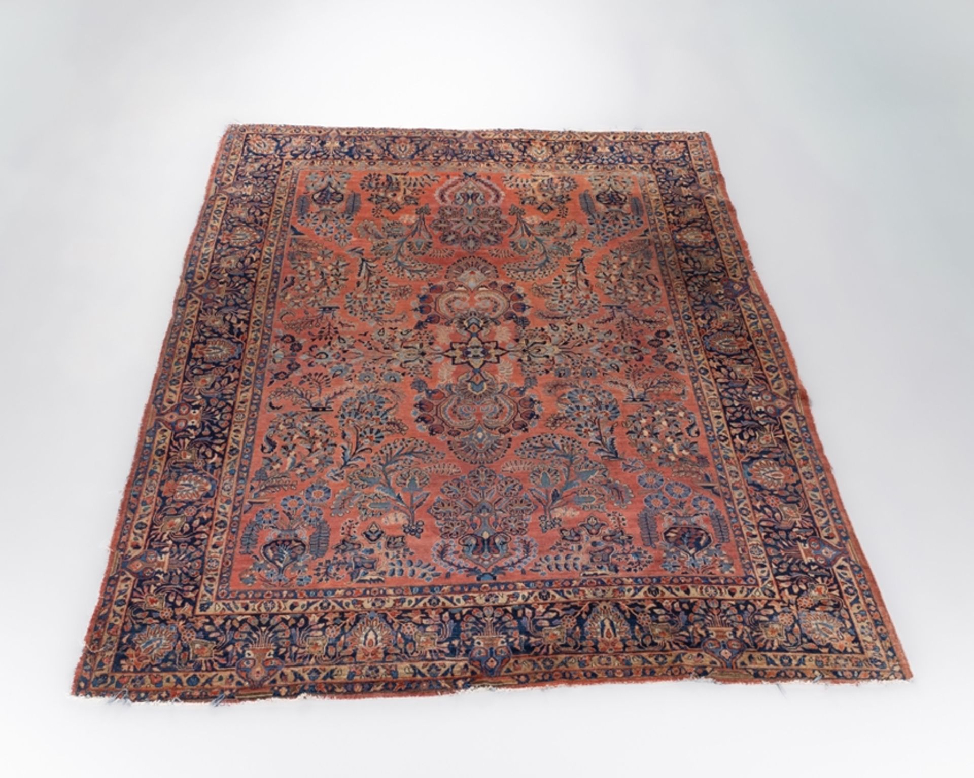 Amerikanischer Sarough, Iran, ca. 2,70 x 3,55 m, Ränder belaufen