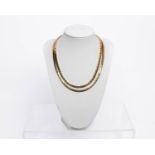 Zweireihige Gliederkette, 14kt Gelbgold, 87.5 g, ca. 42 cm lang