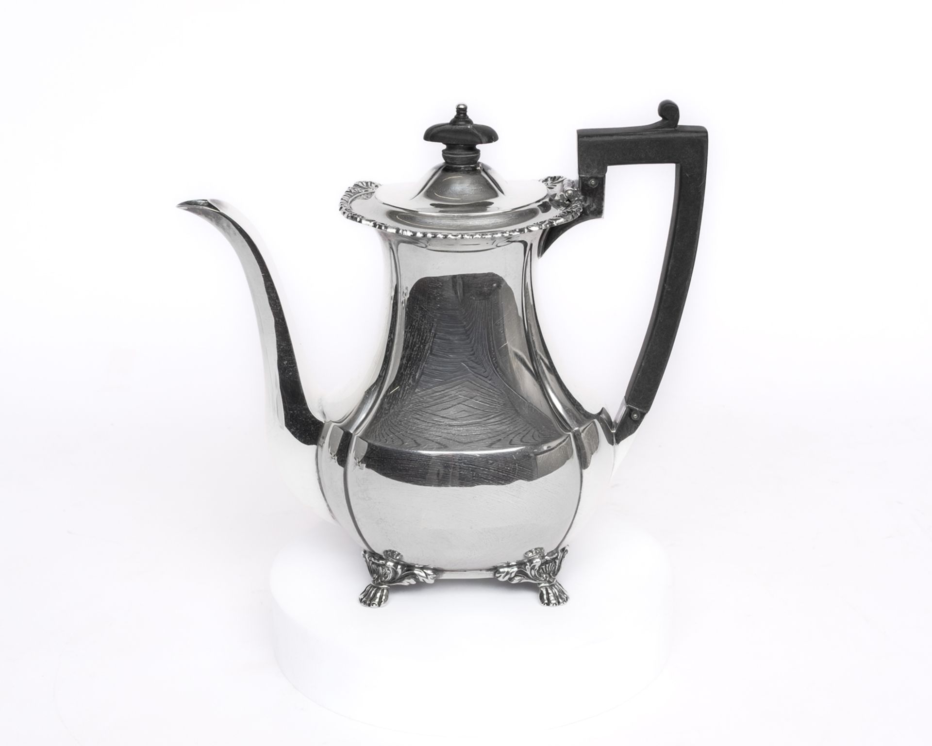 Kaffeekanne, Sahnegießer, Silber 925, Sheffield, 1929, 1930, Mappin & Webb Ltd, vierseitige, leicht - Bild 2 aus 3