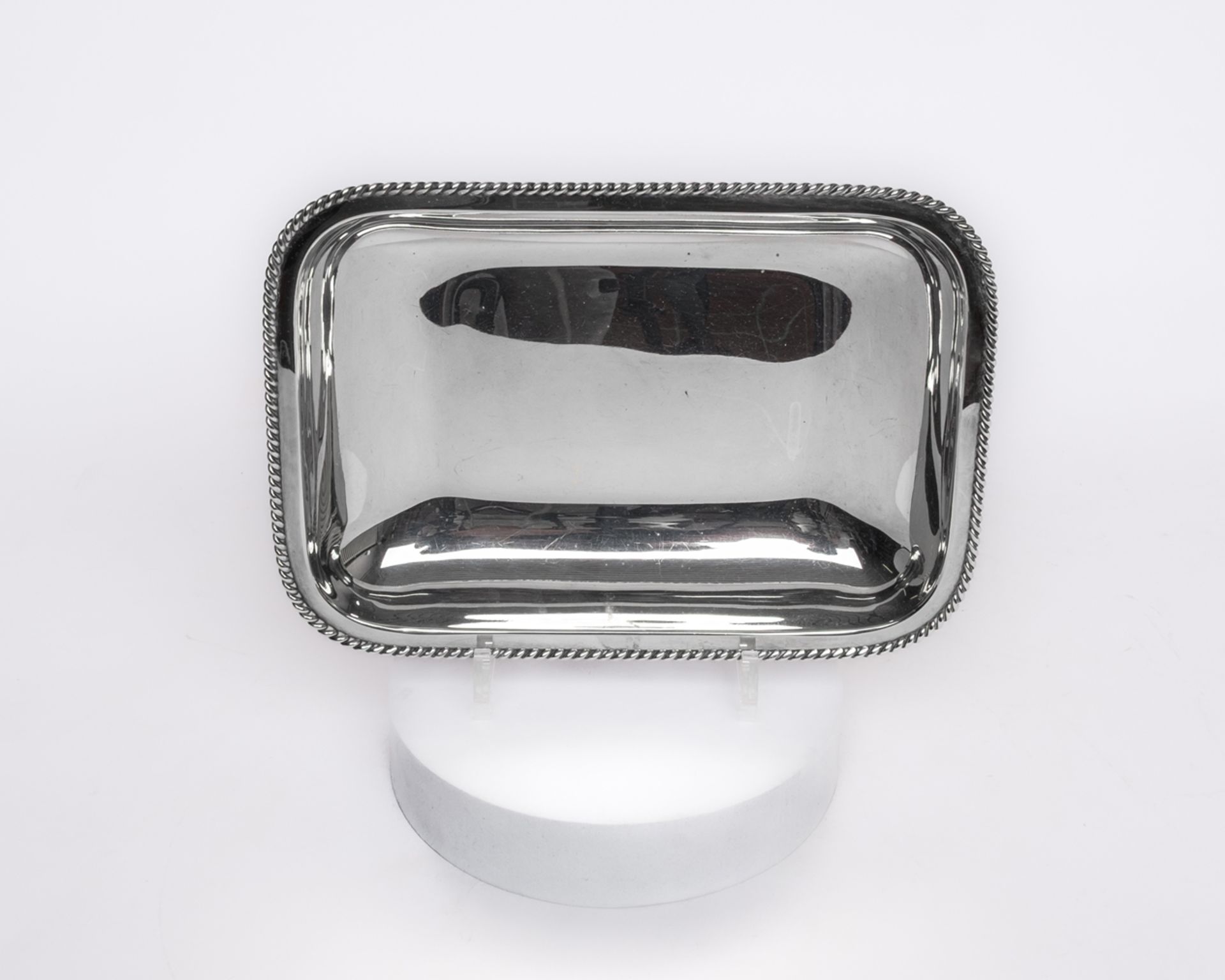 Brotschale, Silber, 925, Robbe & Berking, rechteckig, glatt, Kordelrand, 4.3 x 26.3 x 19 cm, ca. 55