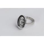 Ring, 14kt Weißgold, 3 Brillanten, ca. 5.5 g, RM 58