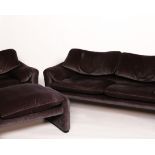 Designer-Sitzgruppe CASSINA Maralunga, Entwurf Vico Magistretti 1973 für Cassina, vierteilig mit ei