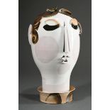 Meissen Unikat Plastik "Frauenkopf" mit polychromer Unterglasur-, Lösungs- und Scharffeuermalerei,