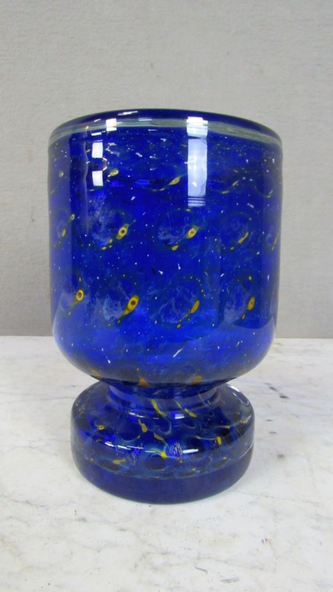 Große Glasvase Eisch Blauglas mit