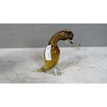 Glasskulptur Ente unterseits gemarkt