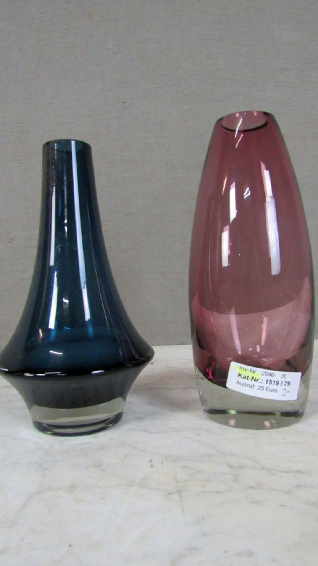 2 Designer Glasvasen Finnland ca.1960 - Bild 3 aus 5