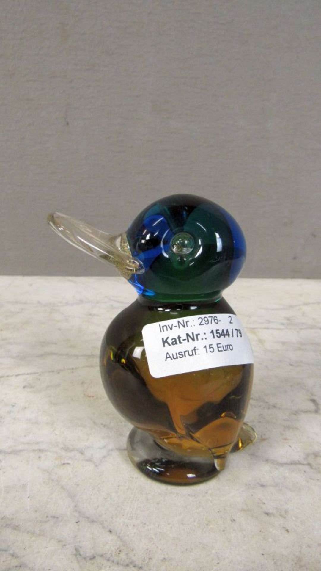 Glasskulptur Murano stehende Ente