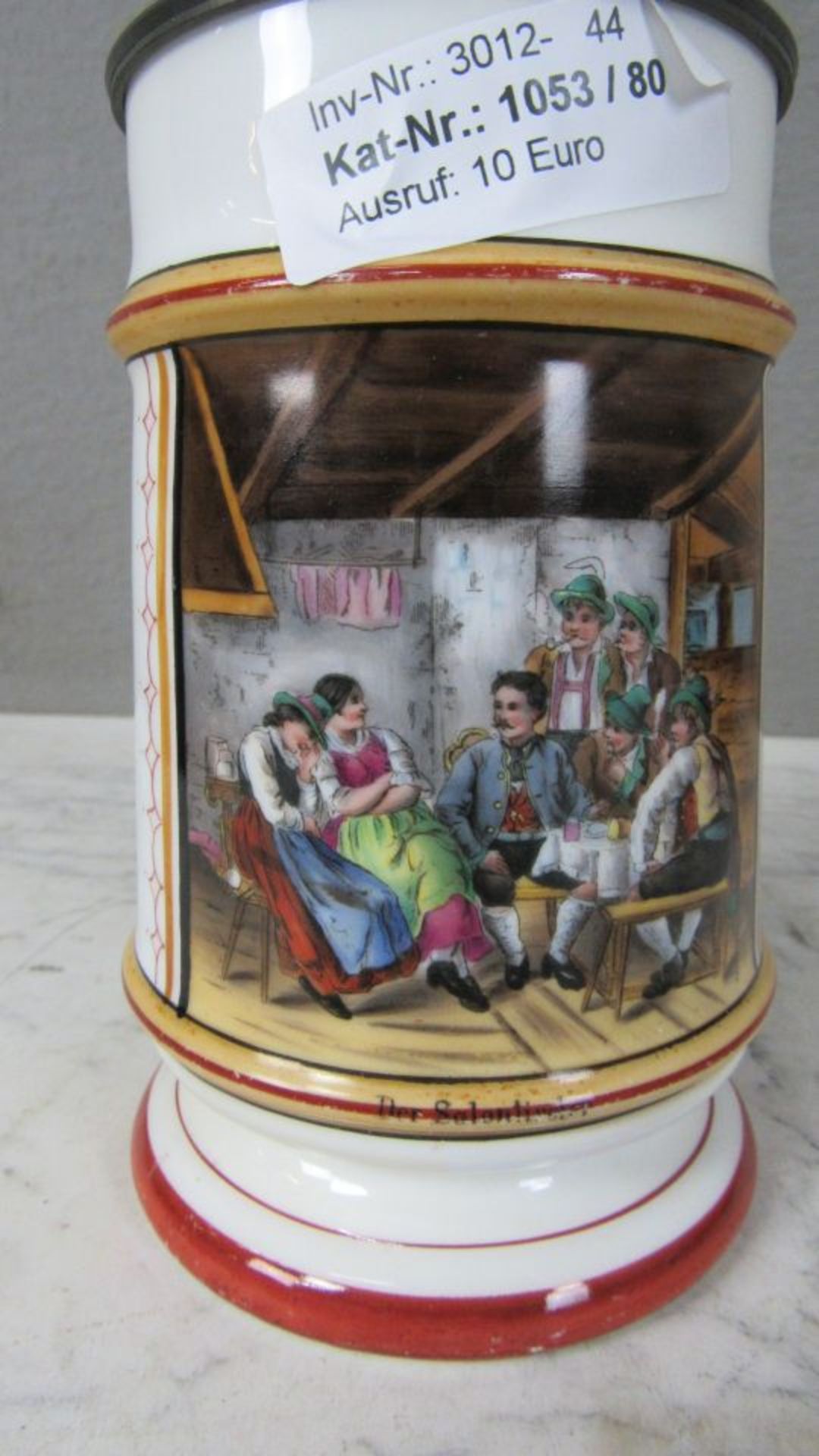 Antiker Bierkrug mit Bodenbild und - Bild 6 aus 7