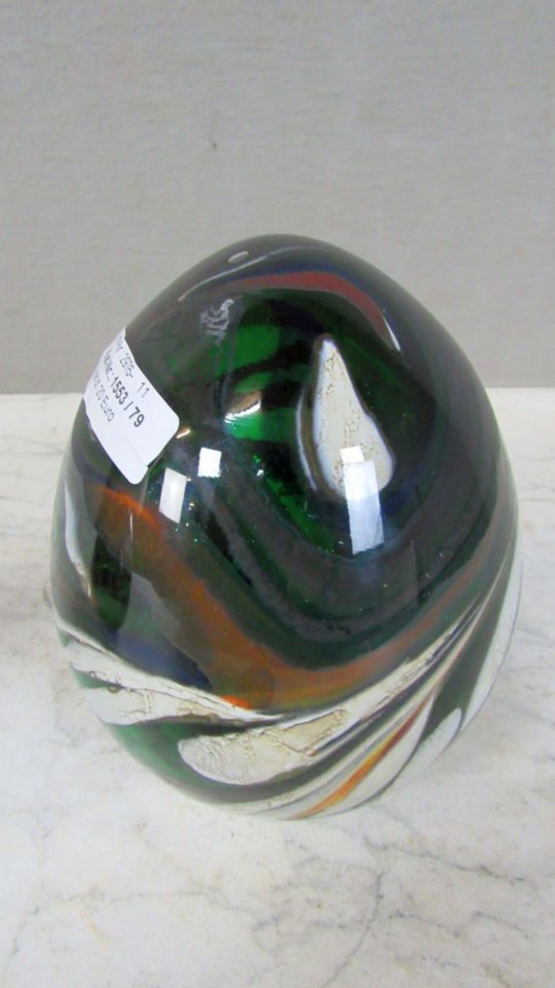 Großes farbenfrohes Glasei Murano 17cm - Bild 2 aus 5