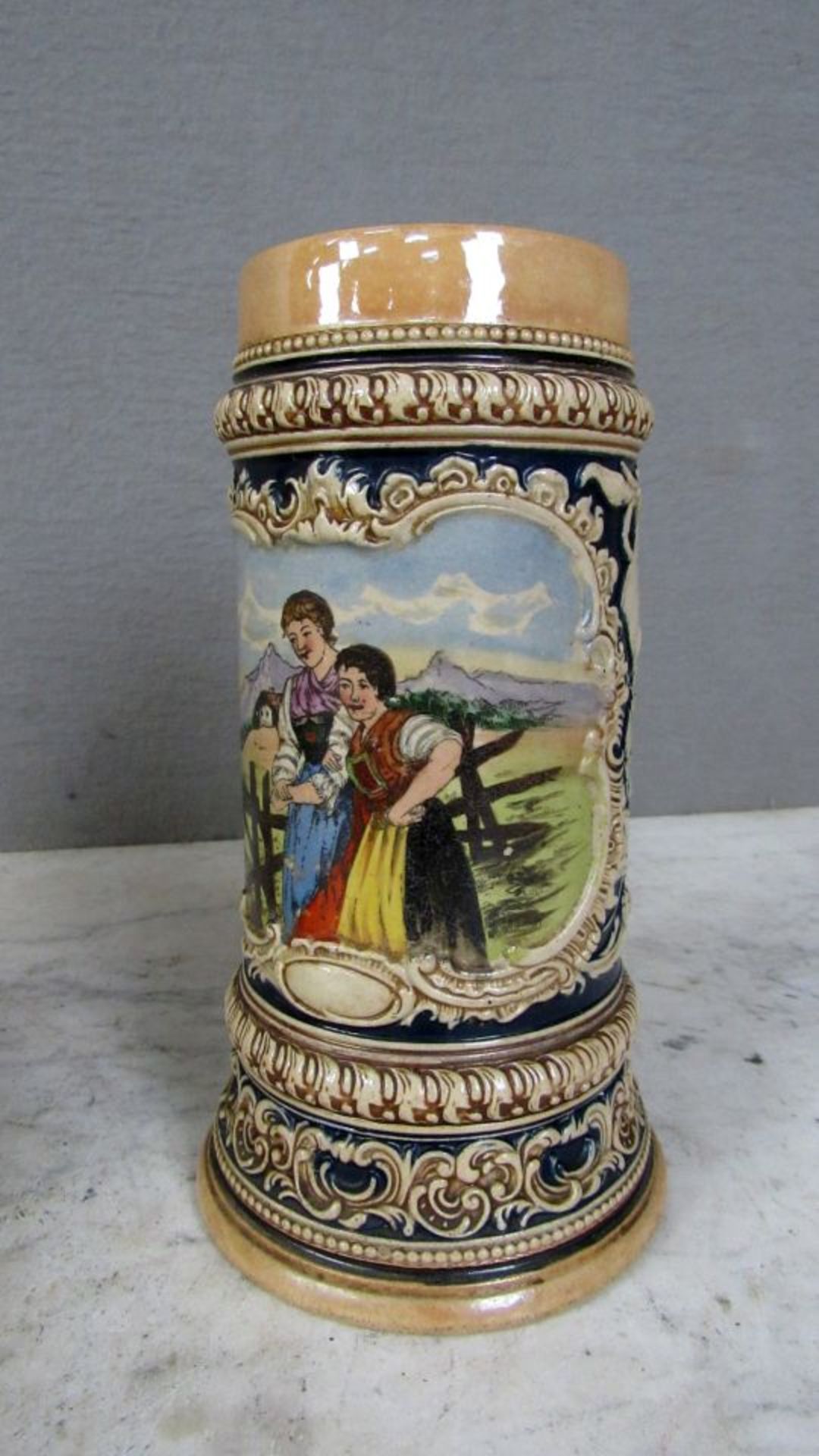 5 Bierhumpen Krüge Porzellan und Glas - Bild 5 aus 9