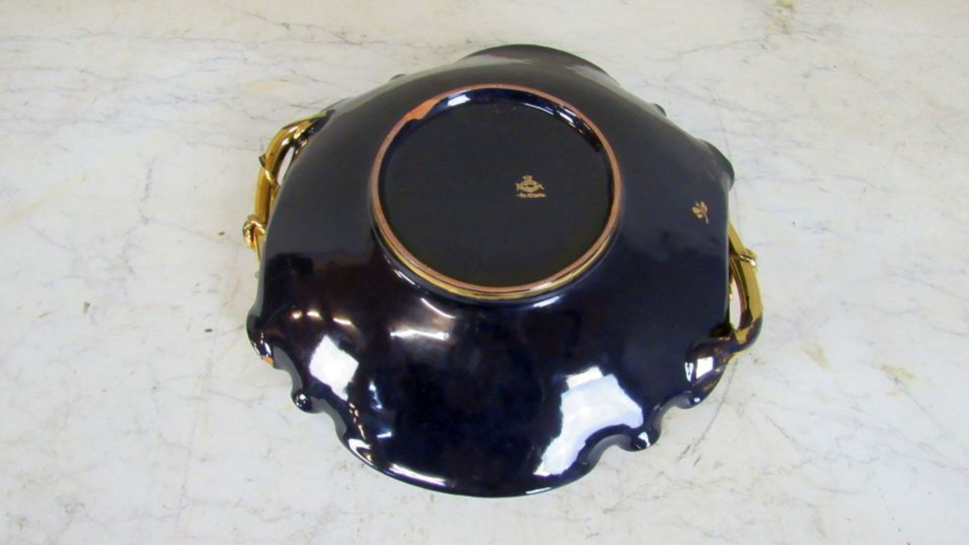 Große Henkelschale Blütendekor - Bild 6 aus 8