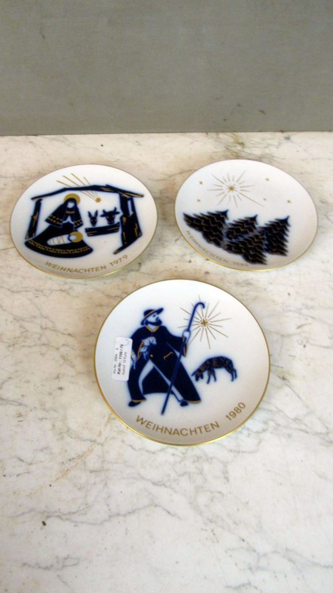 Drei Weihnachtsteller KPM