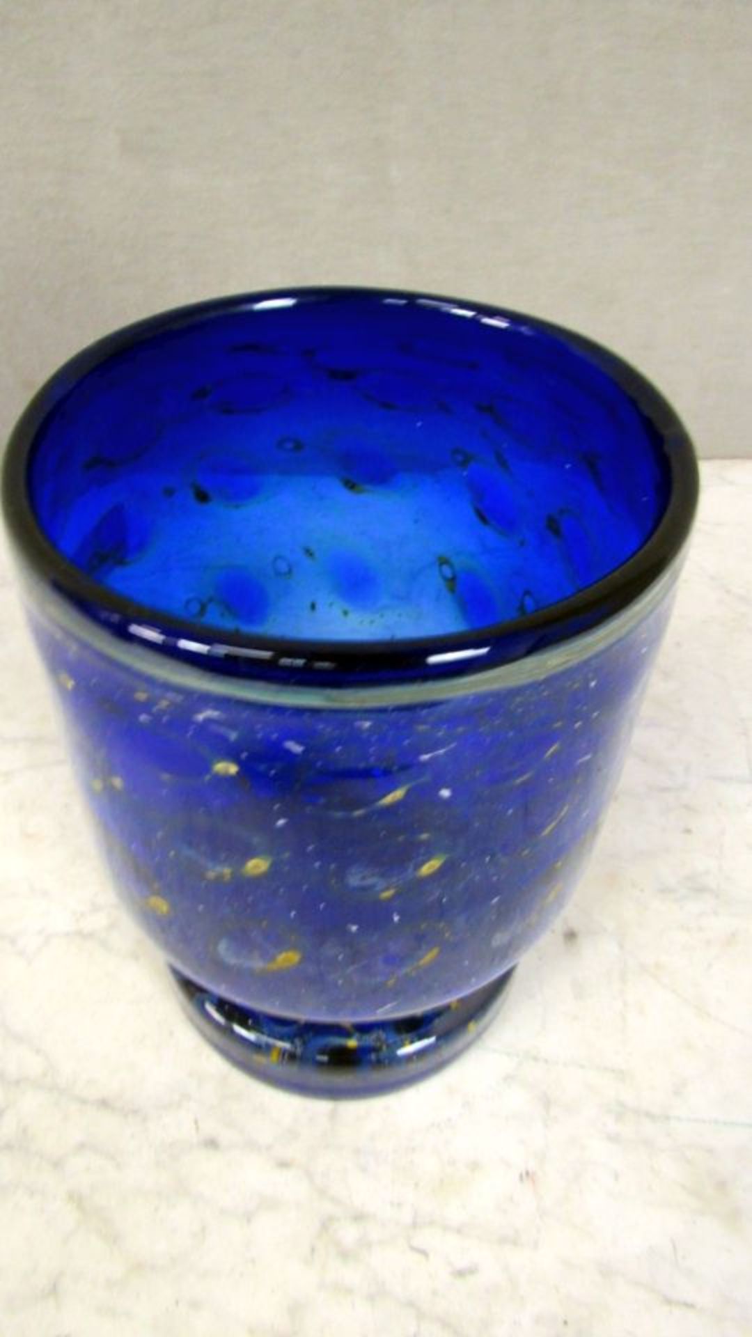 Große Glasvase Eisch Blauglas mit - Bild 4 aus 6