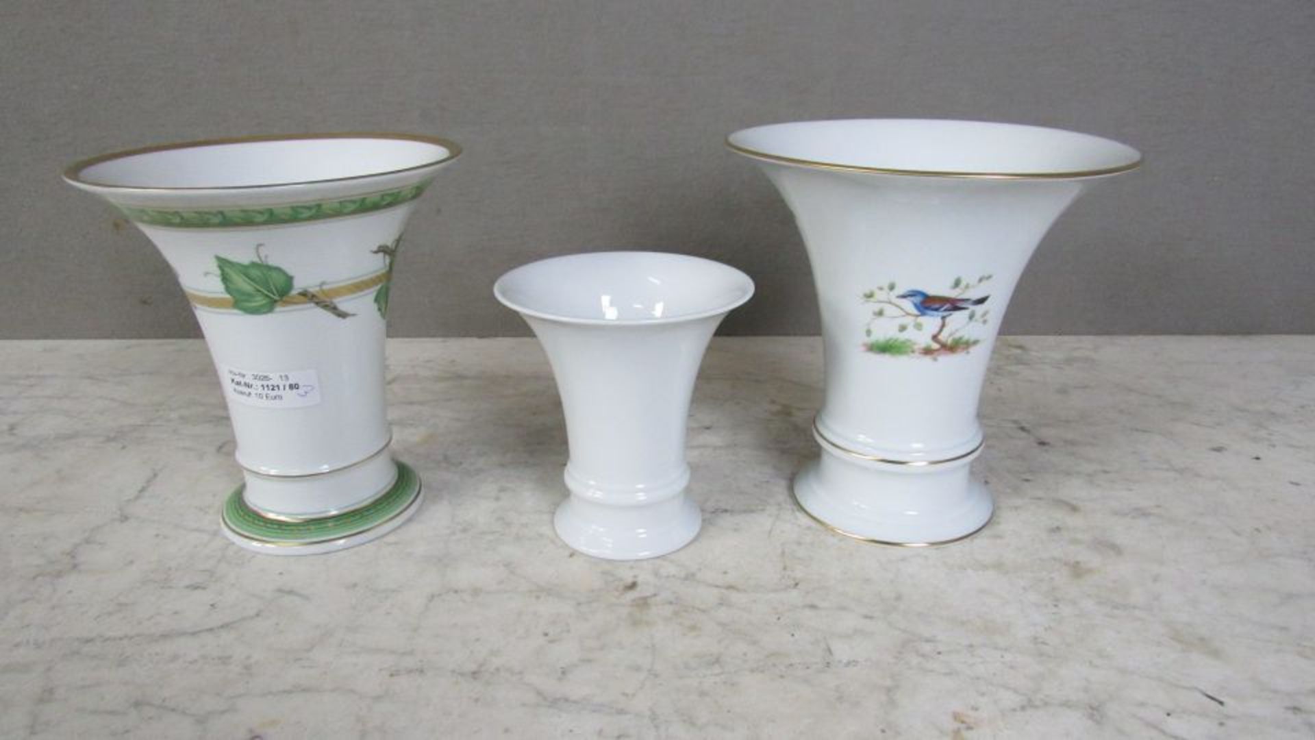 Drei Porzellanvasen Fürstenberg von