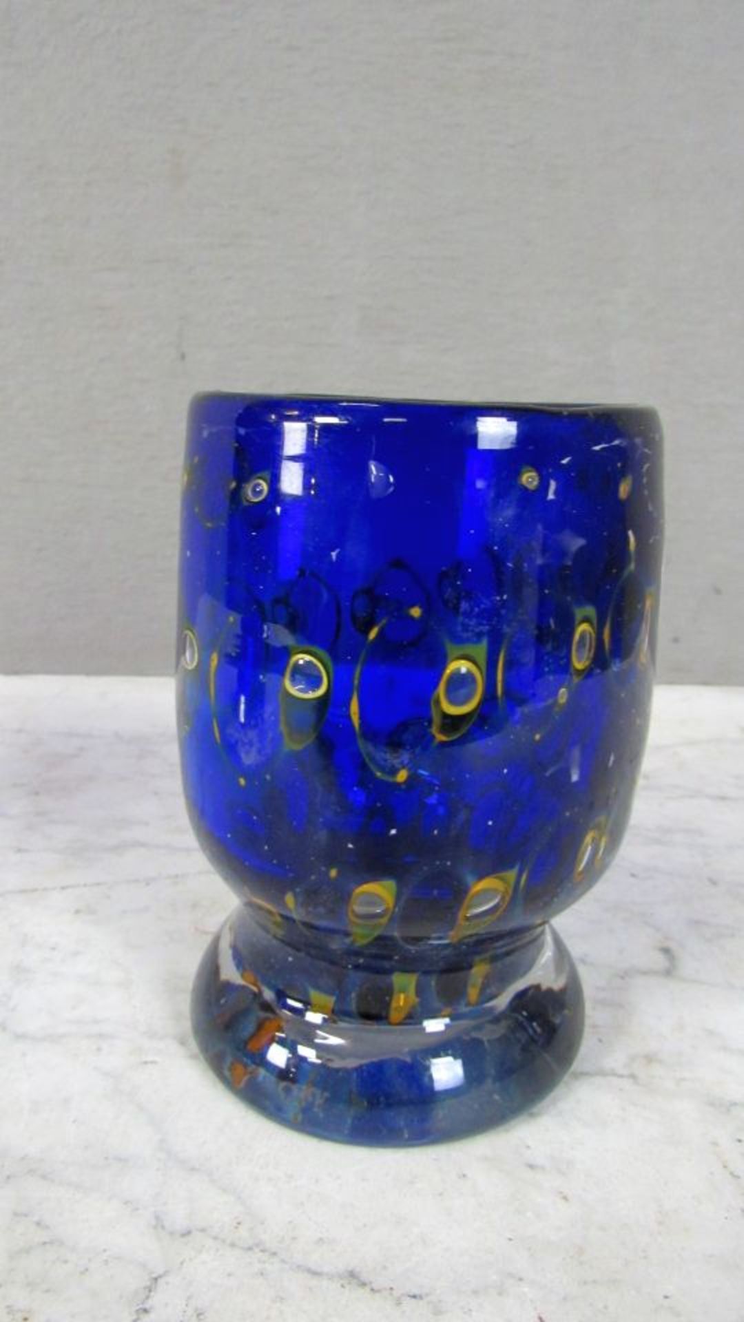 Glasvase Eisch goldfarbene Einschlüsse