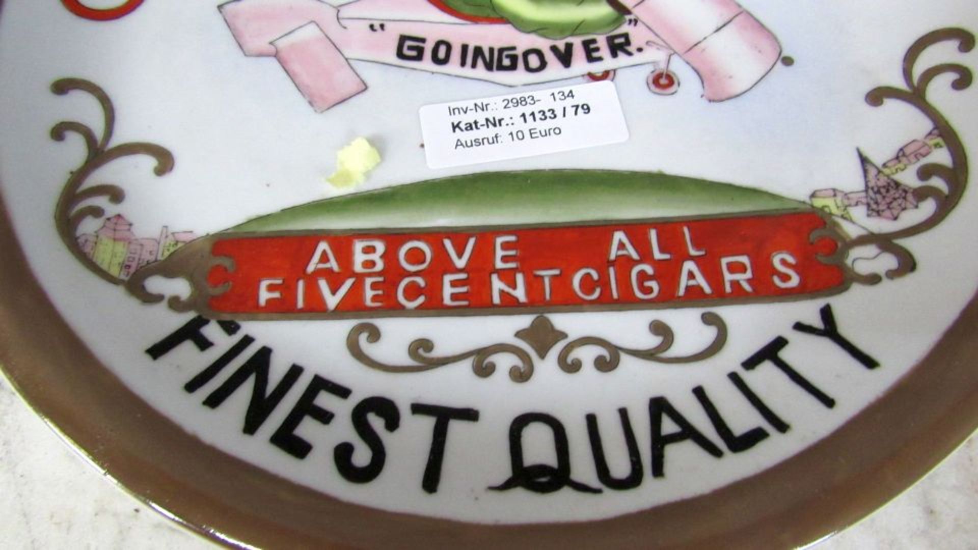 Reklameteller Zigarren 29cm - Bild 3 aus 6