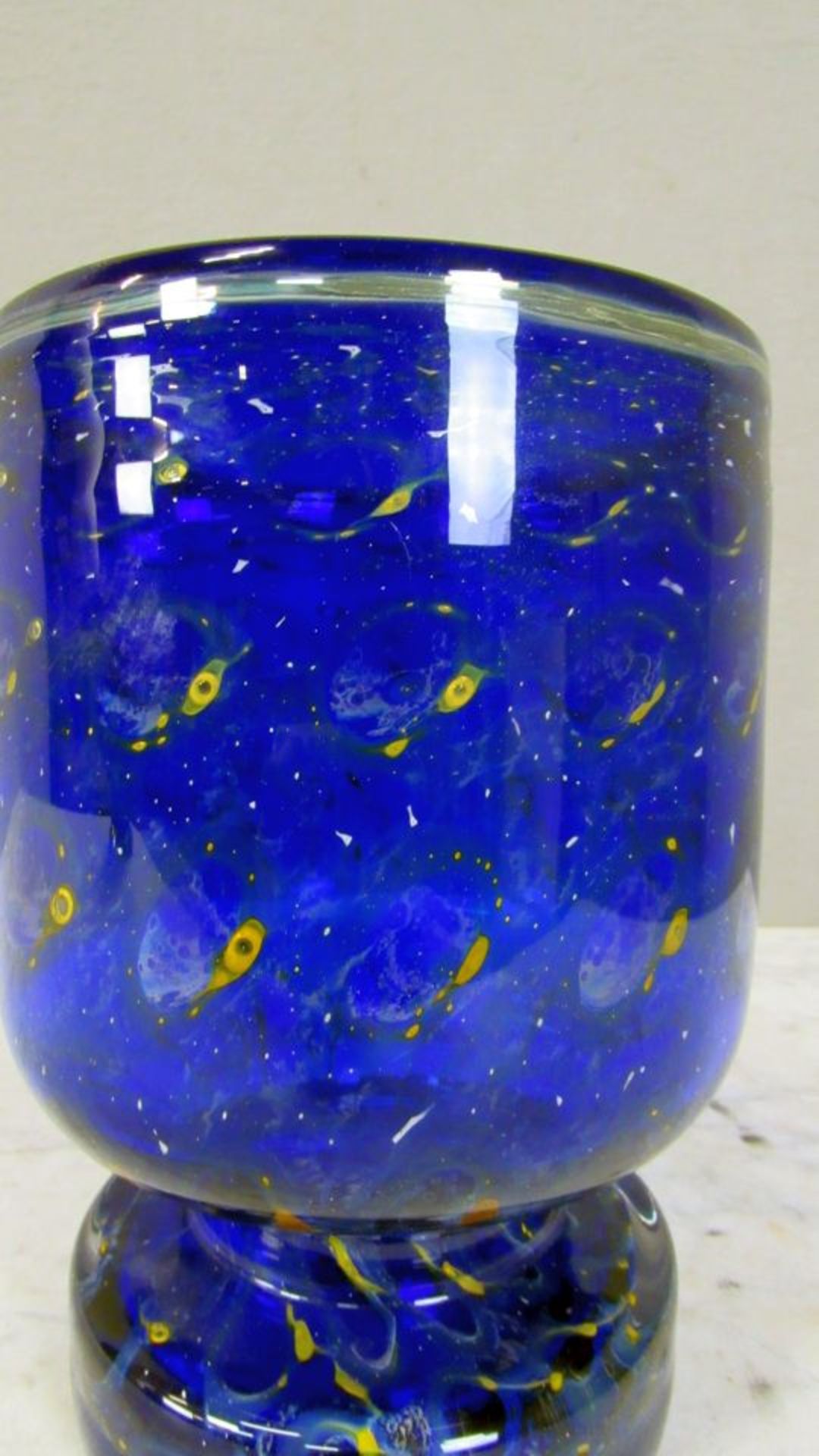 Große Glasvase Eisch Blauglas mit - Bild 3 aus 6