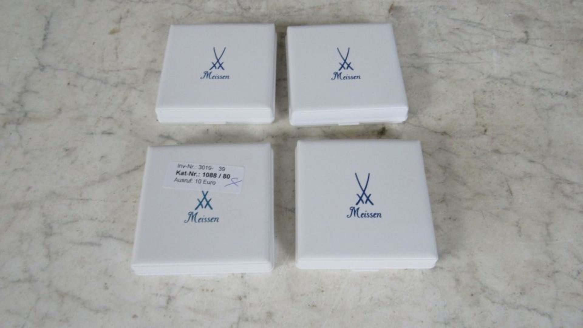 vier Porzellanplaketten Meissen