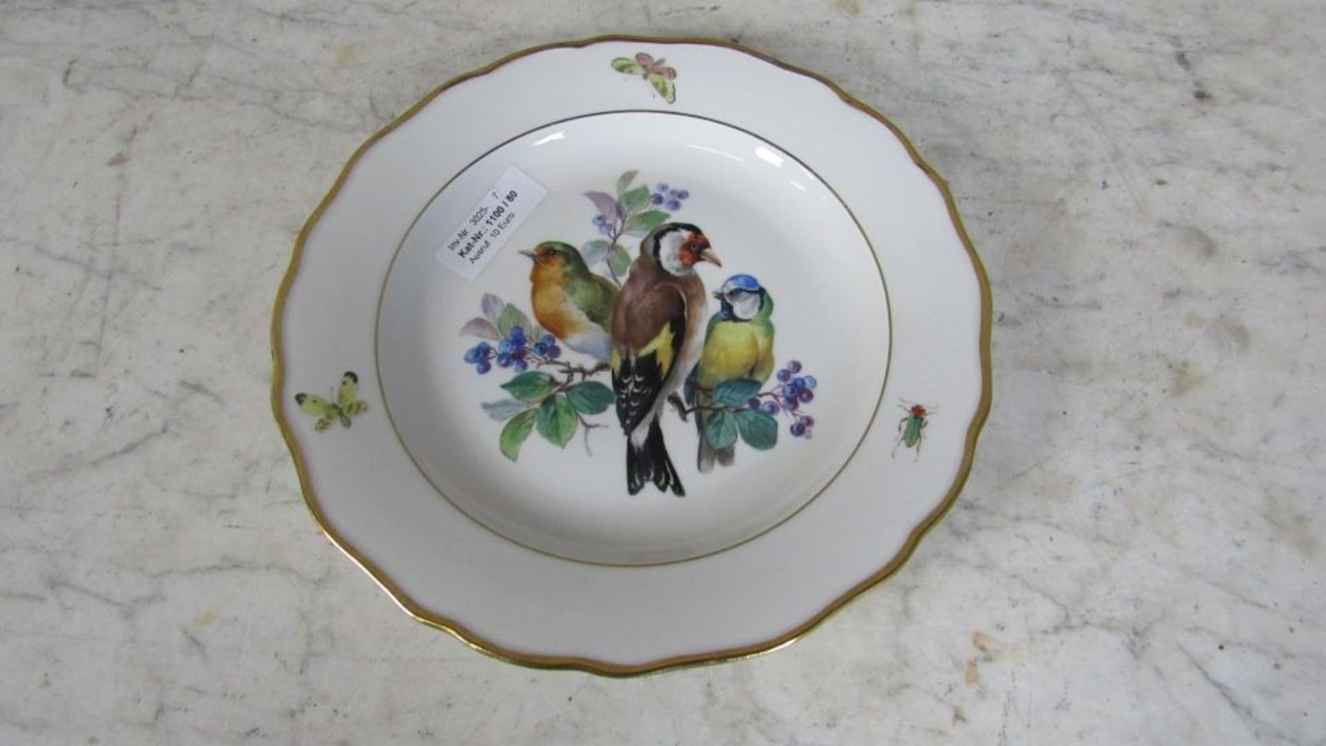 Porzellanteller Vogelmotiv Meissen
