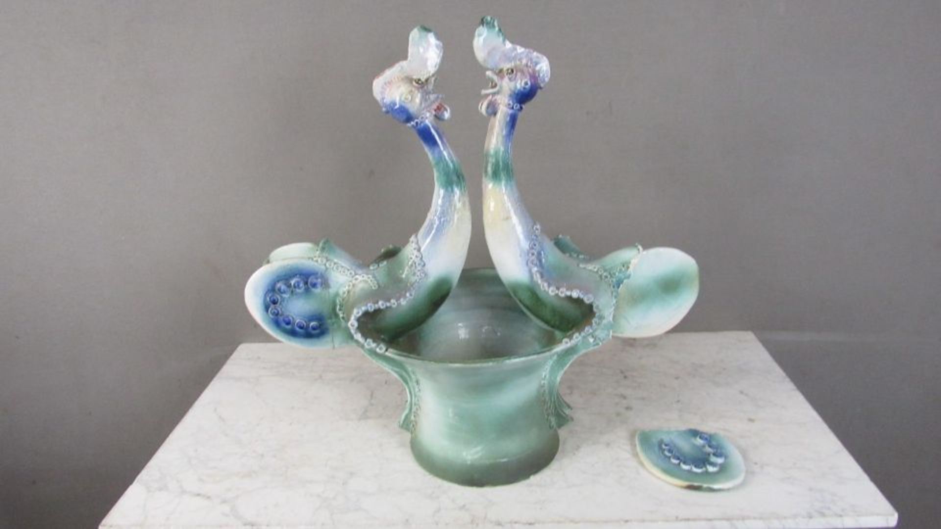 Skulptur lasierte Keramik Fabelwesen