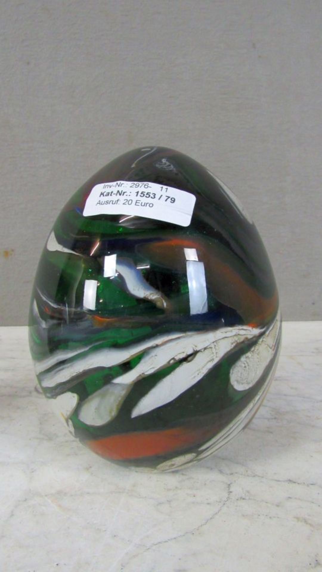Großes farbenfrohes Glasei Murano 17cm