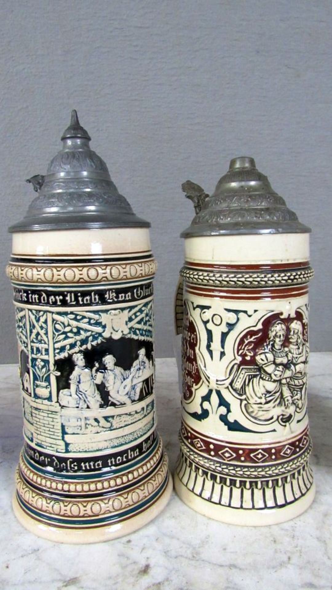 5 Bierhumpen Krüge Porzellan und Glas - Bild 4 aus 9