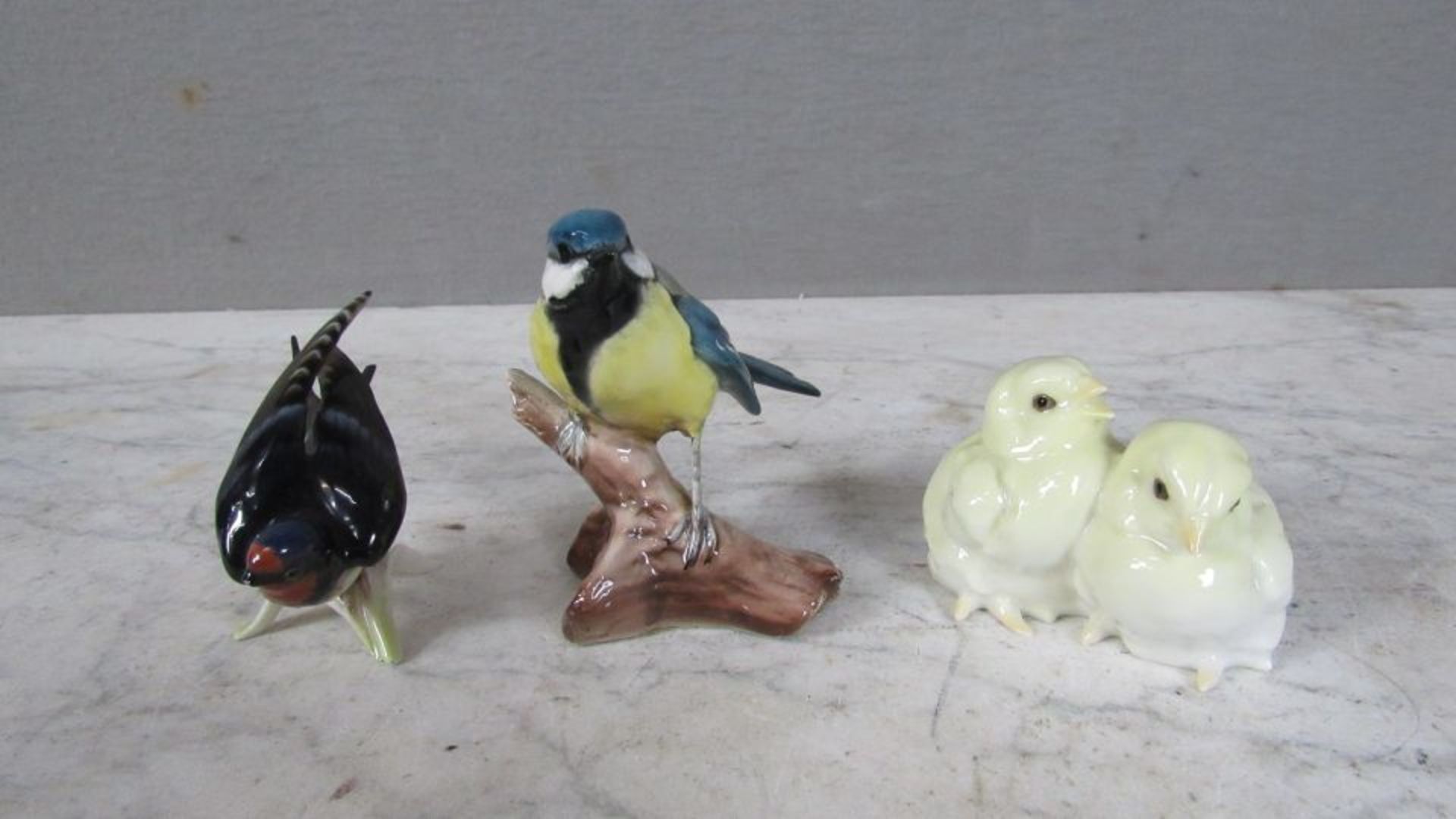 3 Porzellanfiguren Vögel und Kücken
