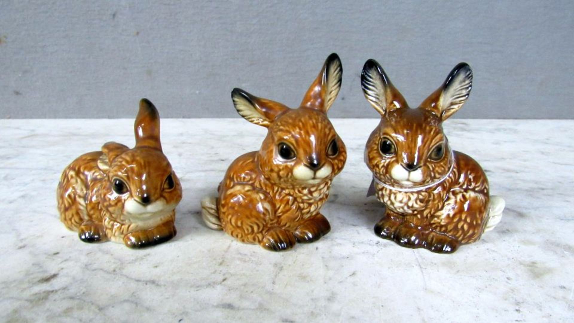 3 Porzellanfiguren Hasen Goebel 1x