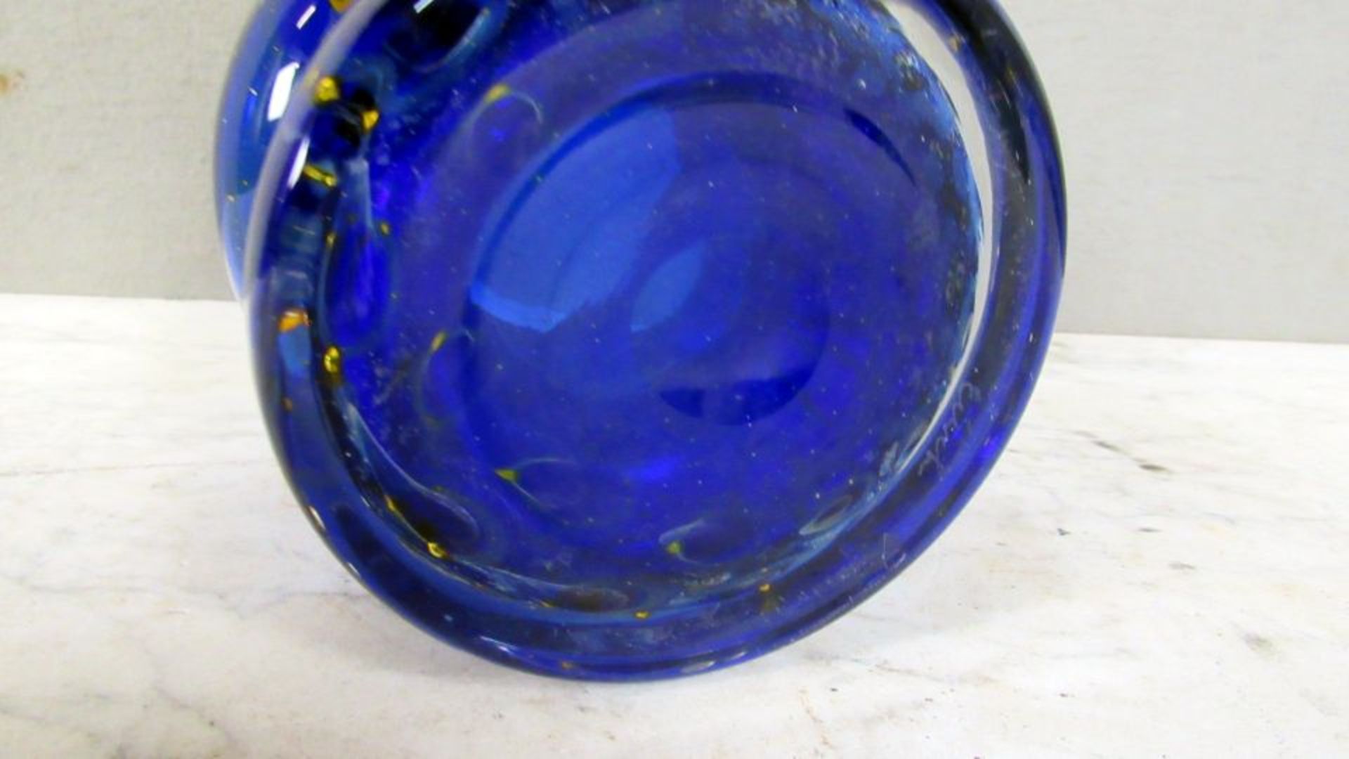 Große Glasvase Eisch Blauglas mit - Bild 5 aus 6