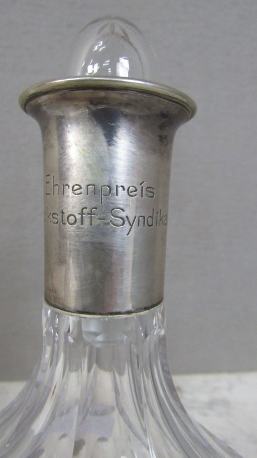 Glaskaraffe Kristall mit 800er - Bild 3 aus 6