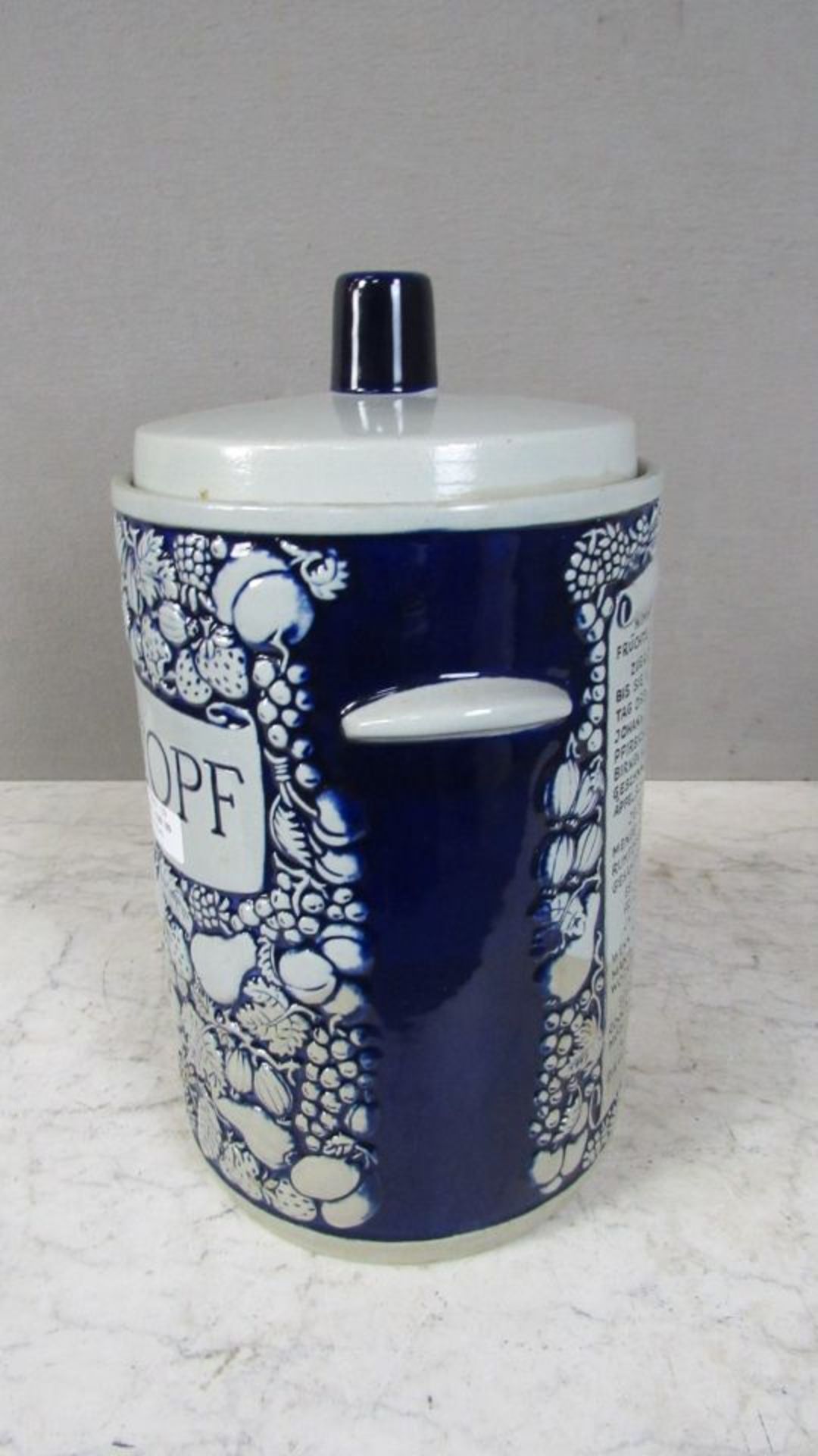 Steinzeug Rumtopf mit Deckel - Bild 3 aus 5