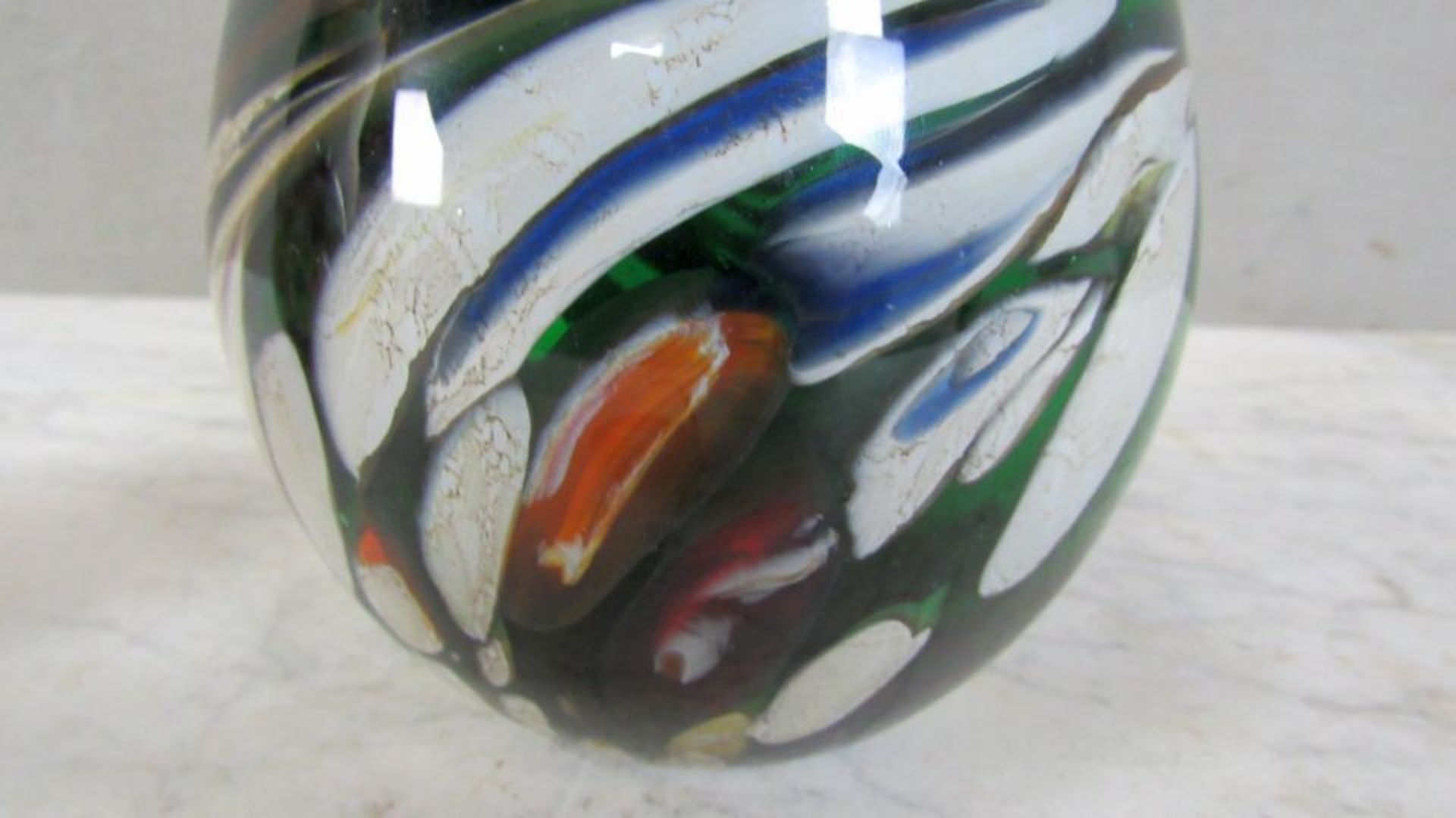 Großes farbenfrohes Glasei Murano 17cm - Bild 4 aus 5
