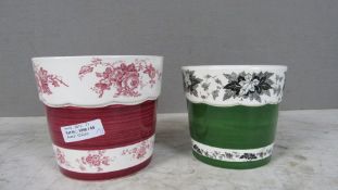 Zwei Blumentöpfe Übertöpfe Porzellan