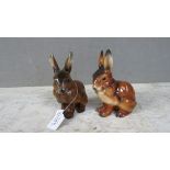 Goebel 2 Porzellanfiguren Hasen 16cm