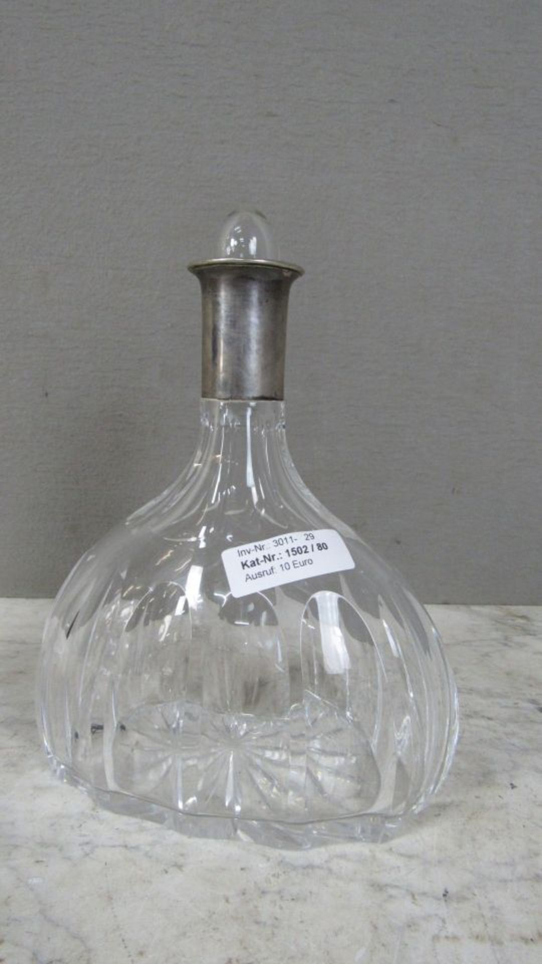 Glaskaraffe Kristall mit 800er