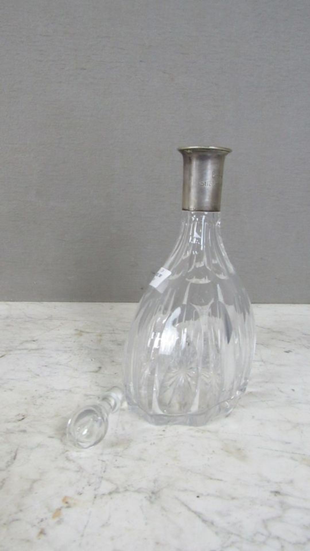 Glaskaraffe Kristall mit 800er - Bild 5 aus 6