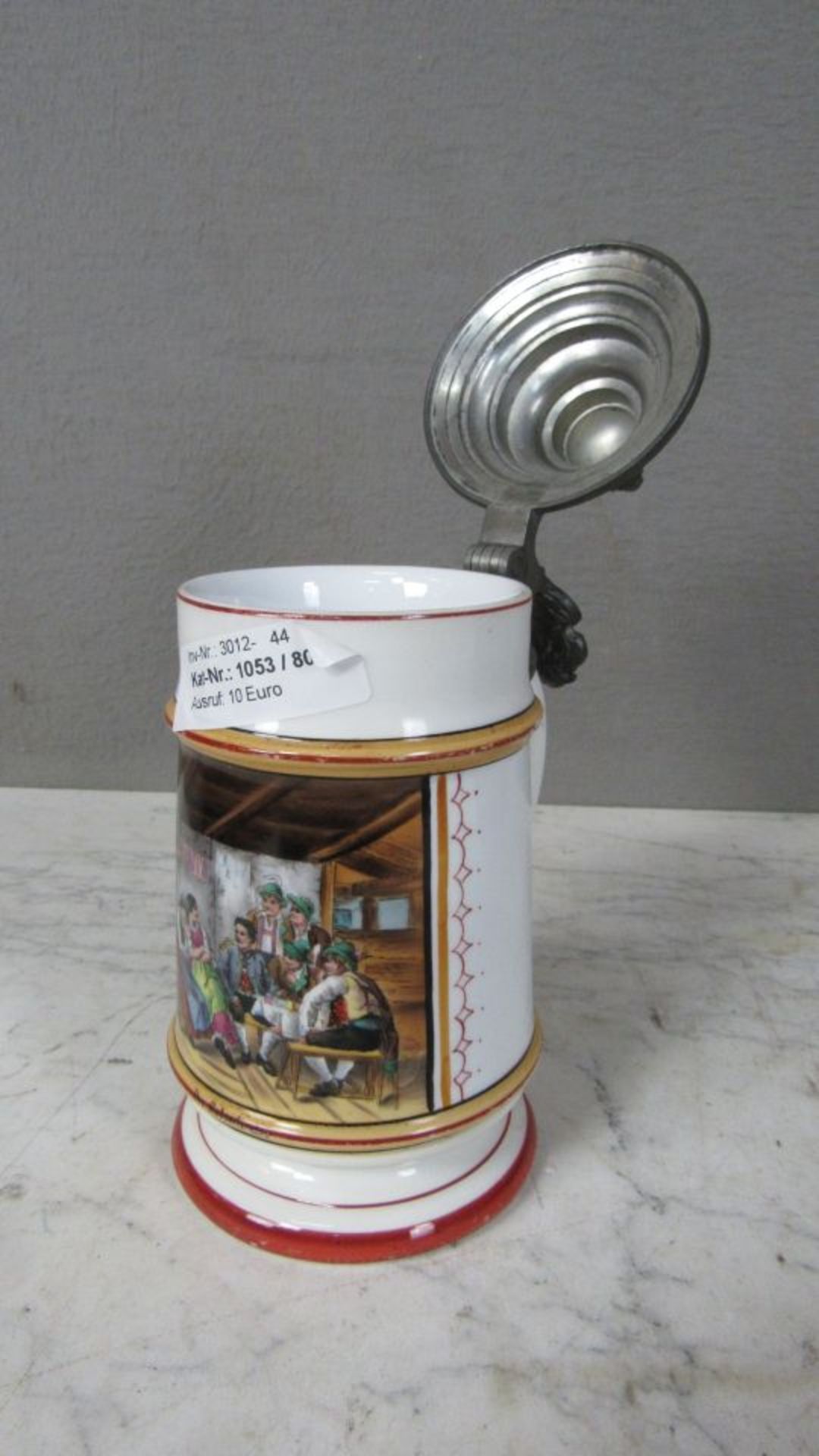 Antiker Bierkrug mit Bodenbild und - Bild 5 aus 7