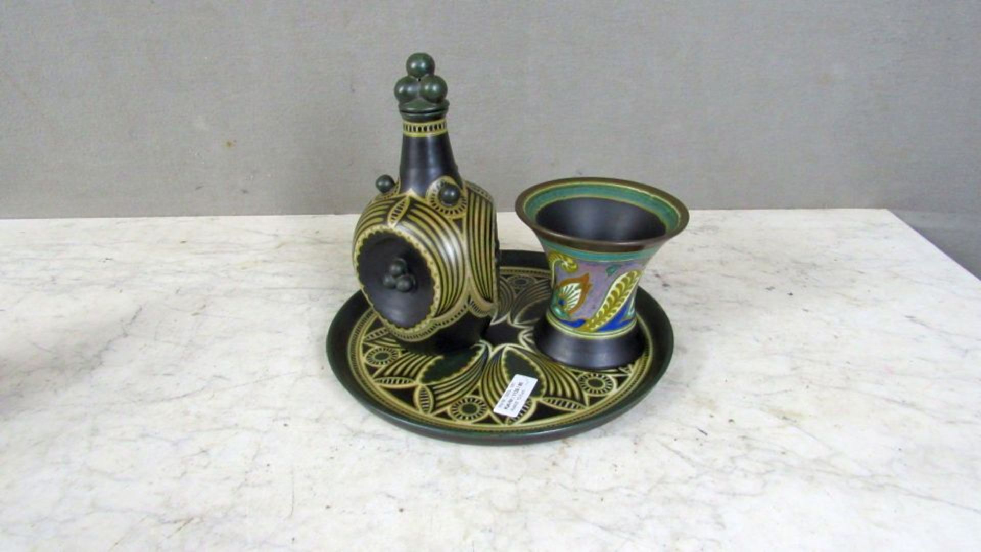 Keramikkaraffe Holland auf Tablett +