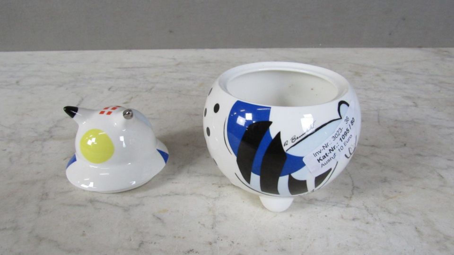 Porzellandose in form einer Eule - Bild 4 aus 6