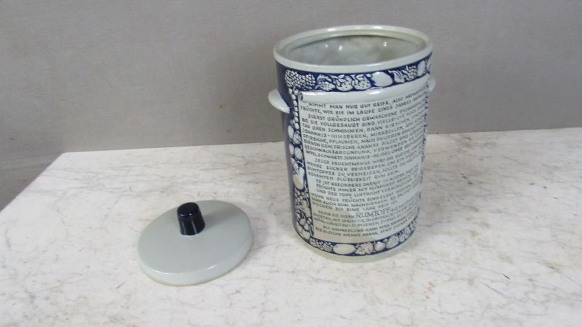 Steinzeug Rumtopf mit Deckel - Bild 4 aus 5