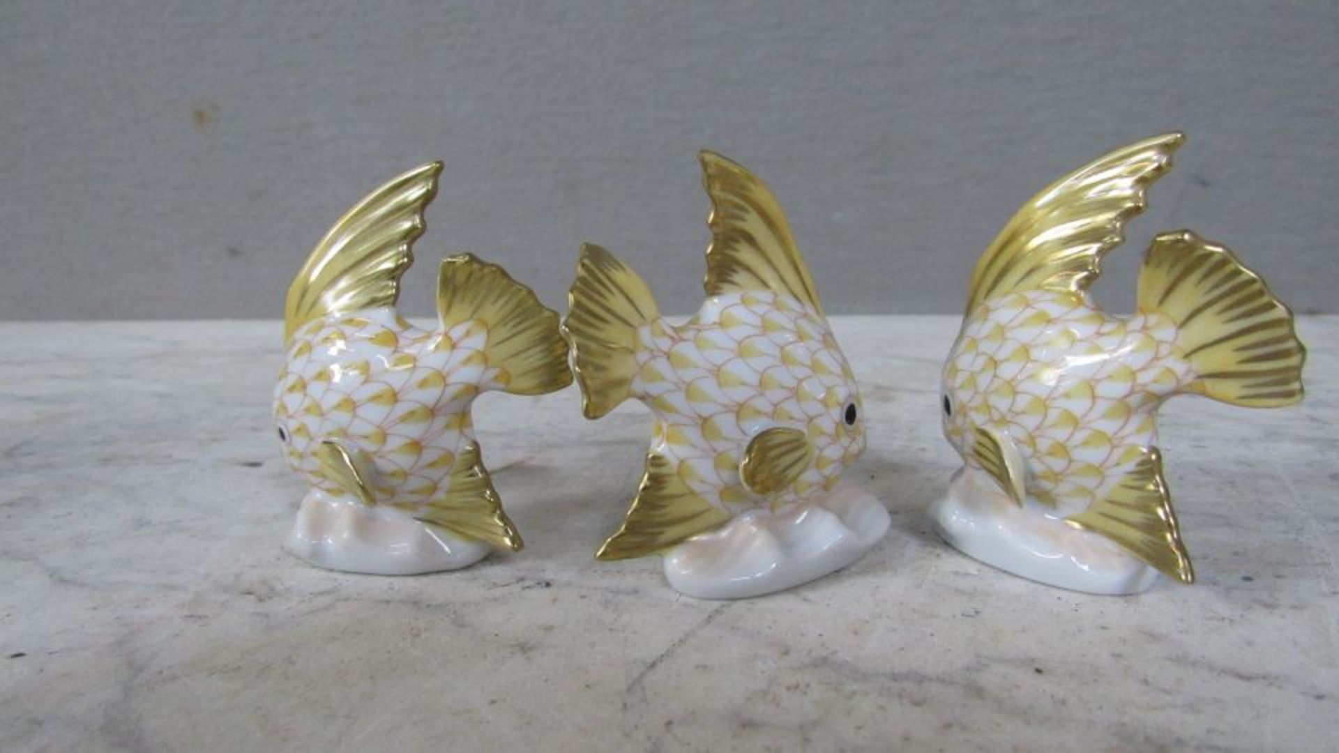 3 Porzellanfiguren Fische Handbemalt - Bild 4 aus 6