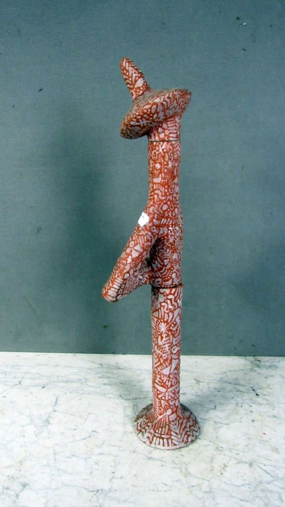 Skulptur Keramik zweiteilig bemalt - Bild 5 aus 5