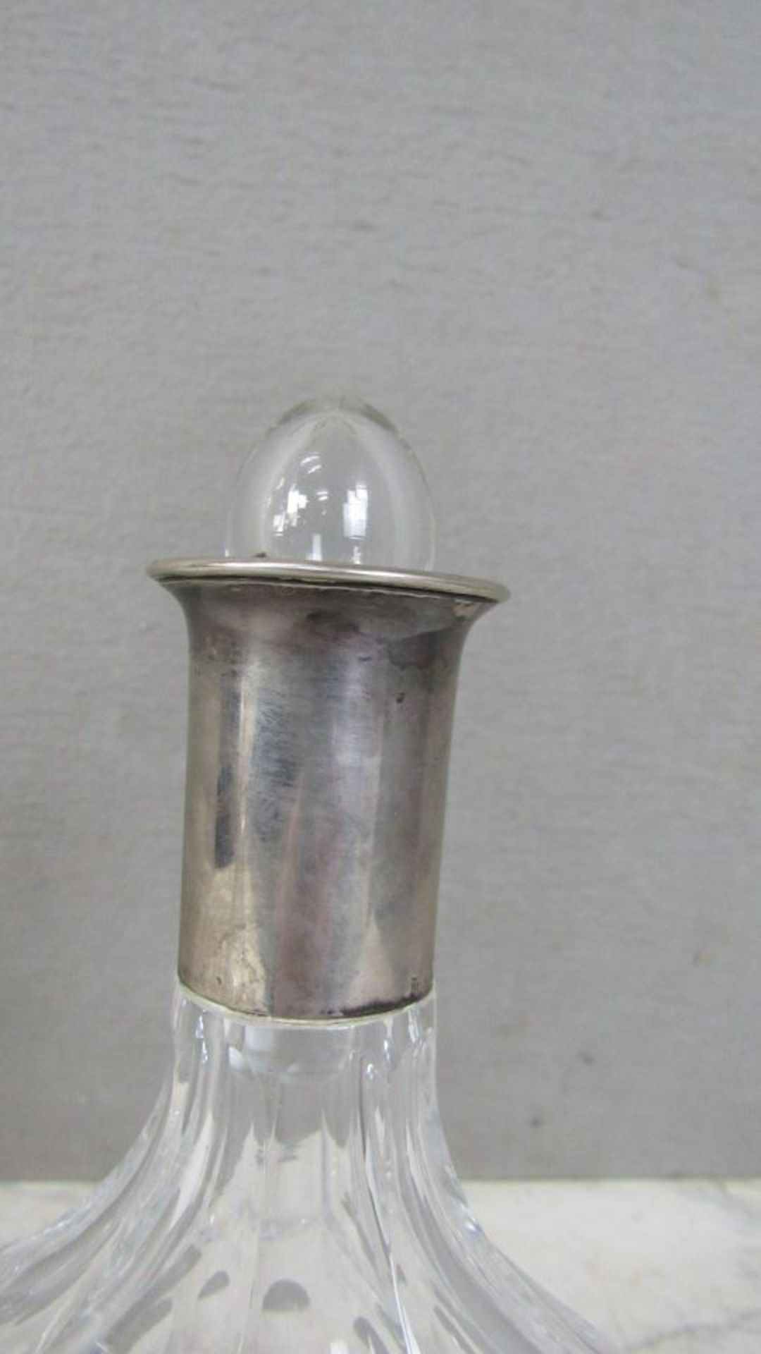 Glaskaraffe Kristall mit 800er - Bild 2 aus 6