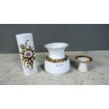 2 Rosenthal Vasen + 1 Kerzenhalter