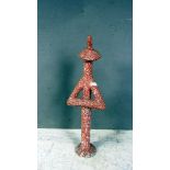 Skulptur Keramik zweiteilig bemalt