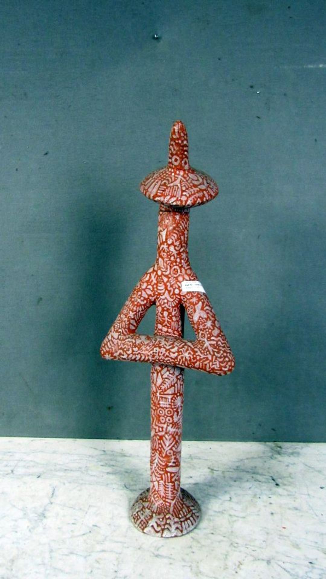 Skulptur Keramik zweiteilig bemalt