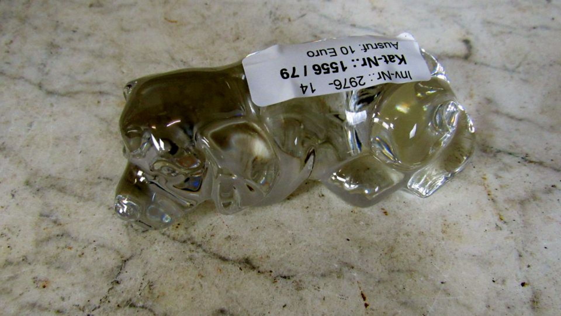 Glasskulptur liegender Dackel - Bild 2 aus 5