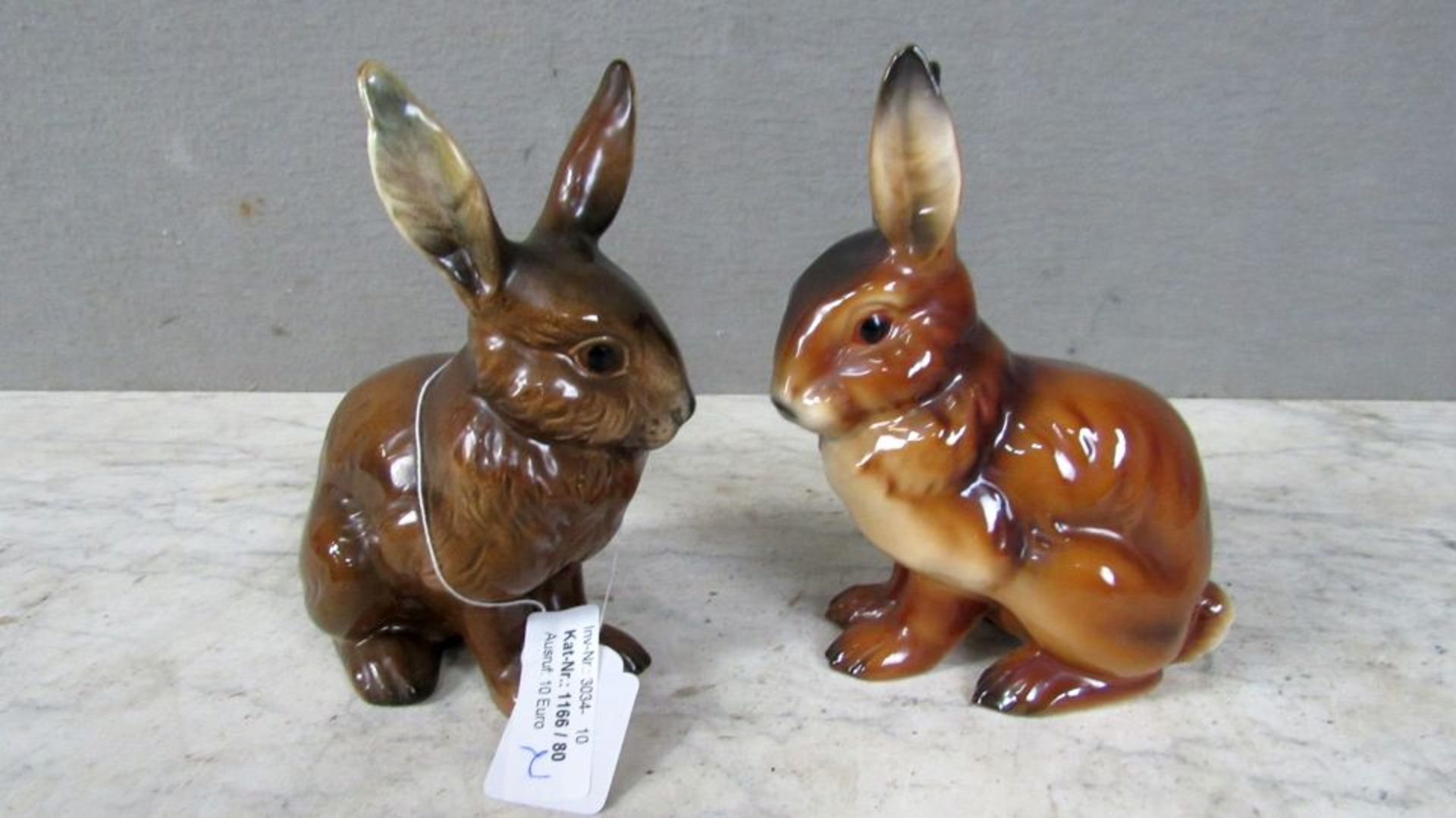 Goebel 2 Porzellanfiguren Hasen 16cm - Bild 4 aus 7